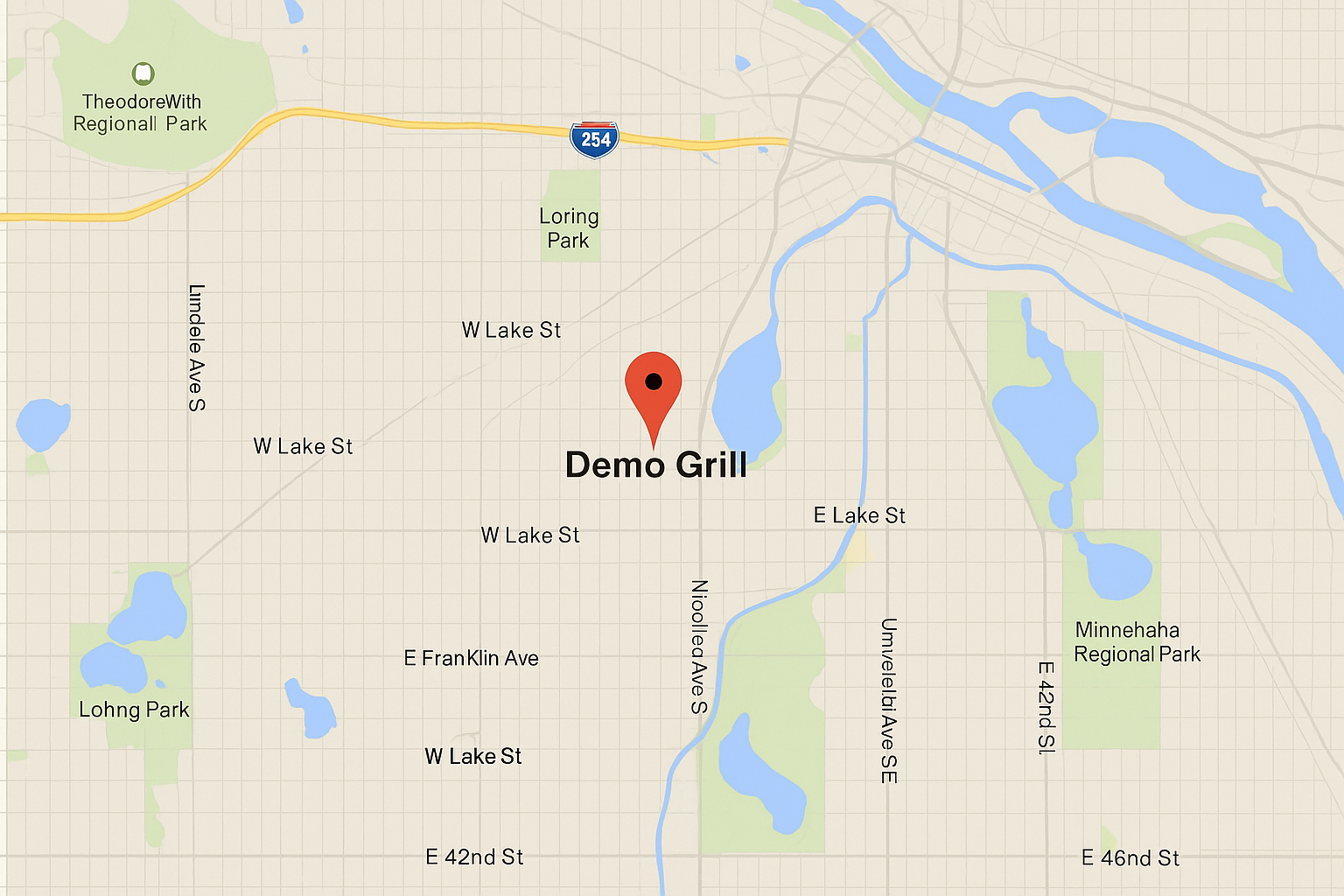 Restaurant location map